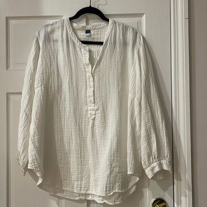 Flowy white gauze shirt